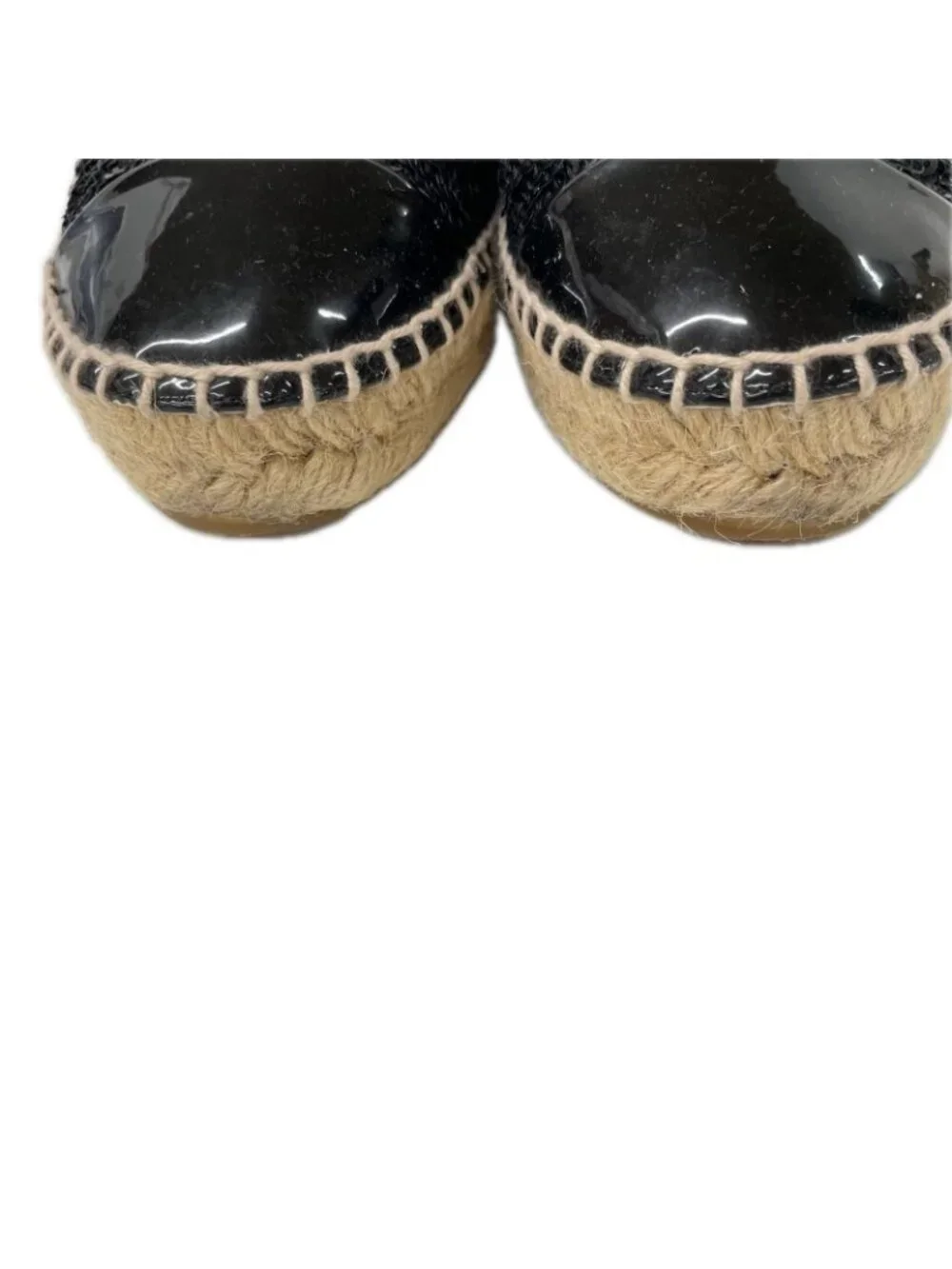 Chanel CC Logo Patent Sequin Espadrilles Shoes